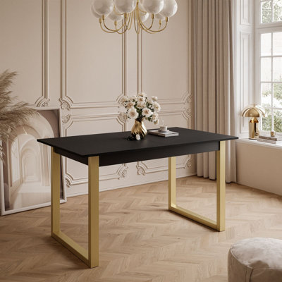Extendable Metal Base Dining Table