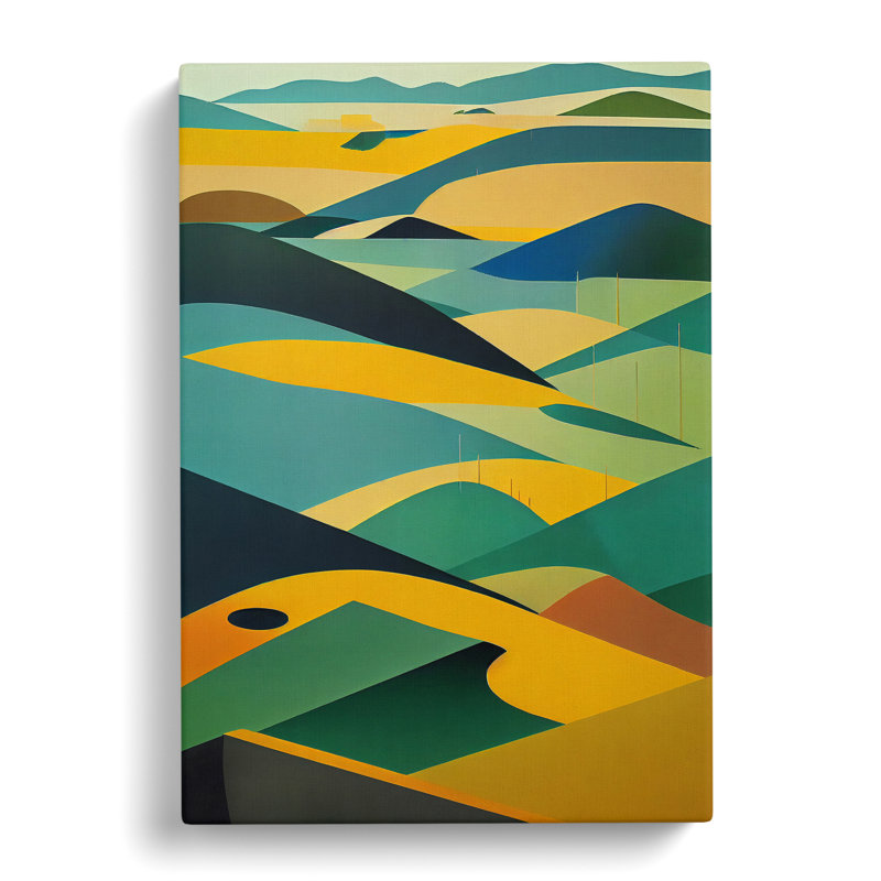 Abstract Landscape Meadow No.2 - Wrapped Canvas, 60cm H x 40cm W x 3cm D