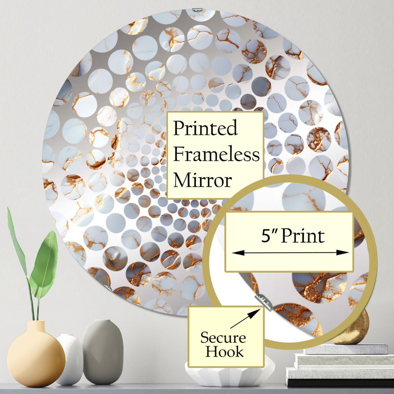 Miroir décoratif à cercles concentriques dorés, 23,6 po x 23,6 po