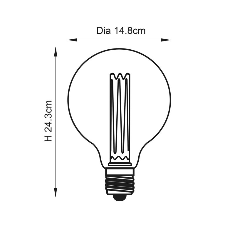 2.5W E27 ES XL Globe LED Non-Dimmable Bulb - 140lm 2600K Warm White