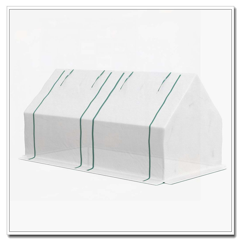 Outsunny 6' x 3' x 3' Portable Greenhouse, Garden Green House with 2 PE/Plastic Covers, Steel Frame and 2 Roll Up Windows, Clear