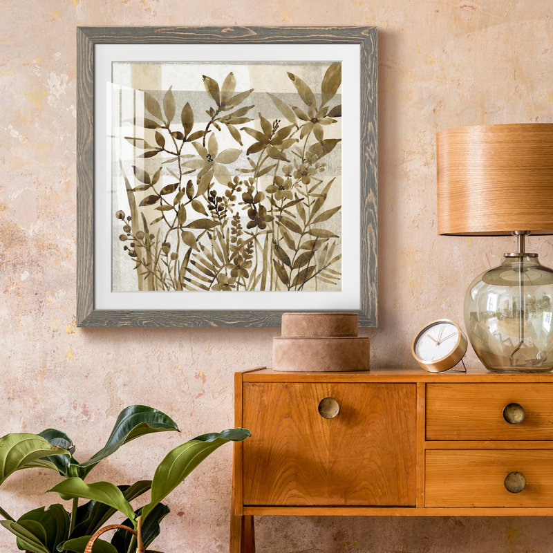 «Neutral Garden II», reproduction encadrée de qualité supérieure - prête à être accrochée, Cadre gris