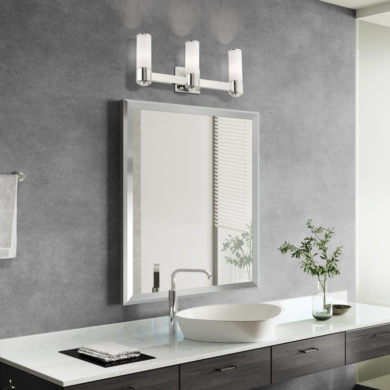 Éclairage de salle de bain à intensité variable 3 lumières Baleria, Nickel poli
