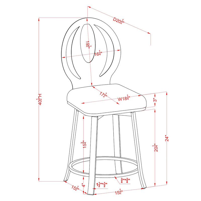 Ollis Swivel Bar & Counter Stool, Black, Counter Stool (24” Seat Height)