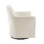 Fauteuil pivotant à 360° - Revêtement crème, structure en bois massif, charge maximale de 136 kg, pivotant, coussin intégré, aucun assemblage requis.