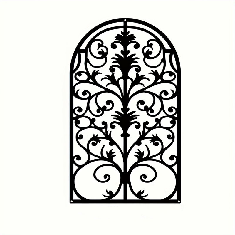 Arched Cathedral Window Frame,Large Metal Wall Art for Living Room & Entryway