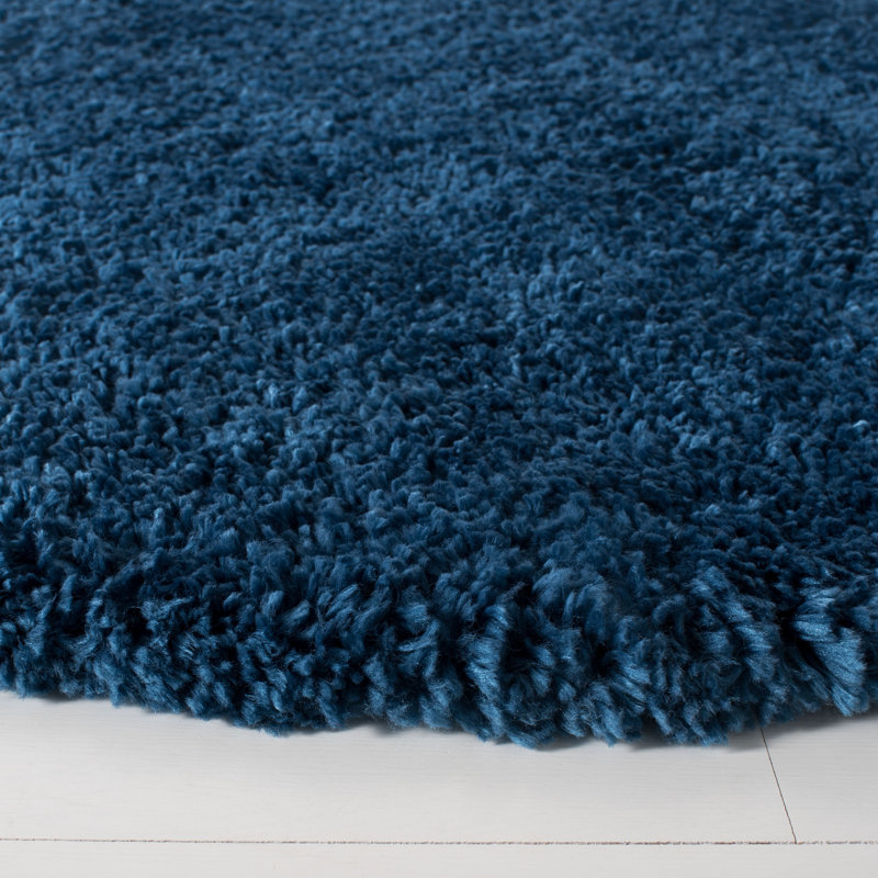 Tapis ivoire à poils longs Sador, Rectangle 8 pi x 10 pi, Blue