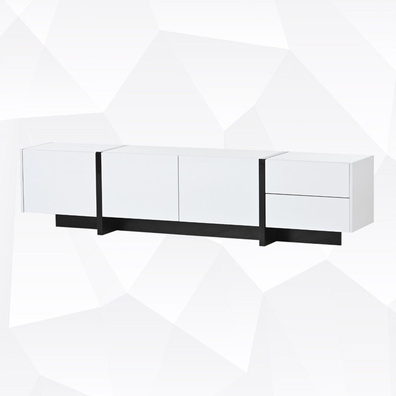 TV Stand for TVs Up to 75'', Black/White