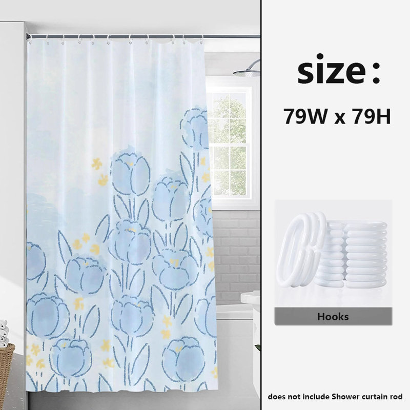 Rideau de douche en polyester, L 79 po x L 79 po