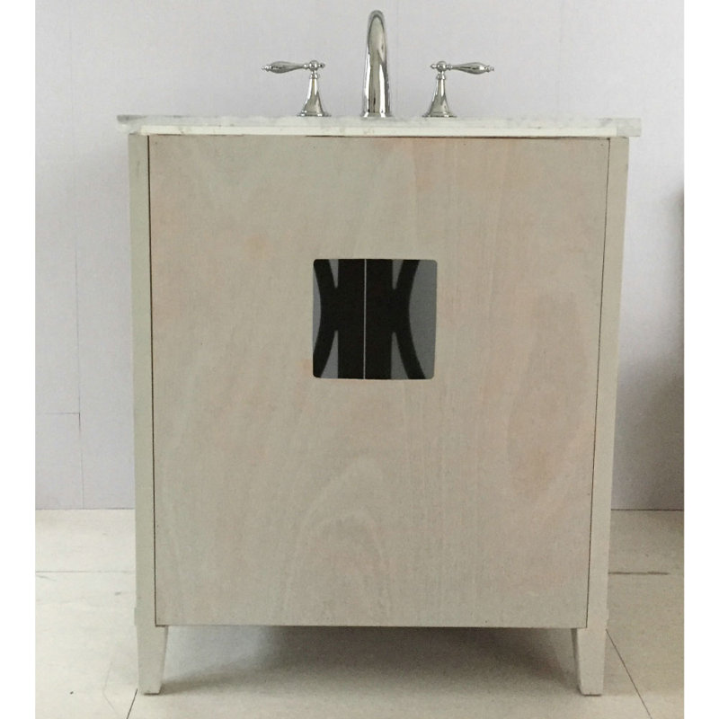 Longville 30'' Single Bathroom Vanity with Top, White