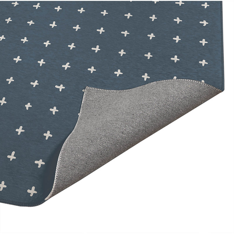 Tapis de bureau léger Criss, L 6 pi x L 4 pi, Bleu
