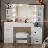 49.2" Makeup Vanity With 8 Drawers & Power Outlet And Glass Top 