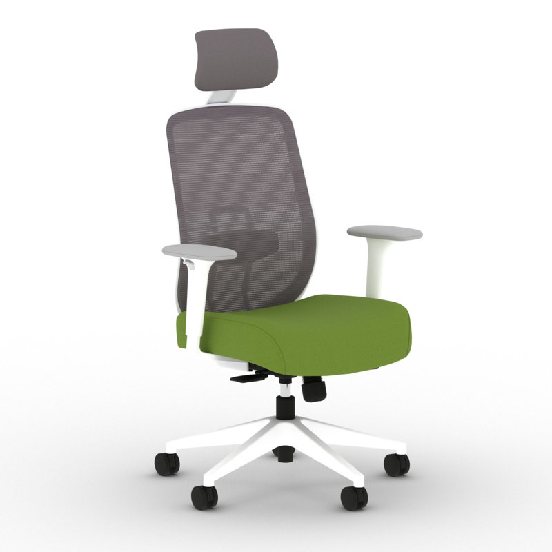 HON Altern Mesh Mid Back Task Chair, White Frame, Pear, Pear, White