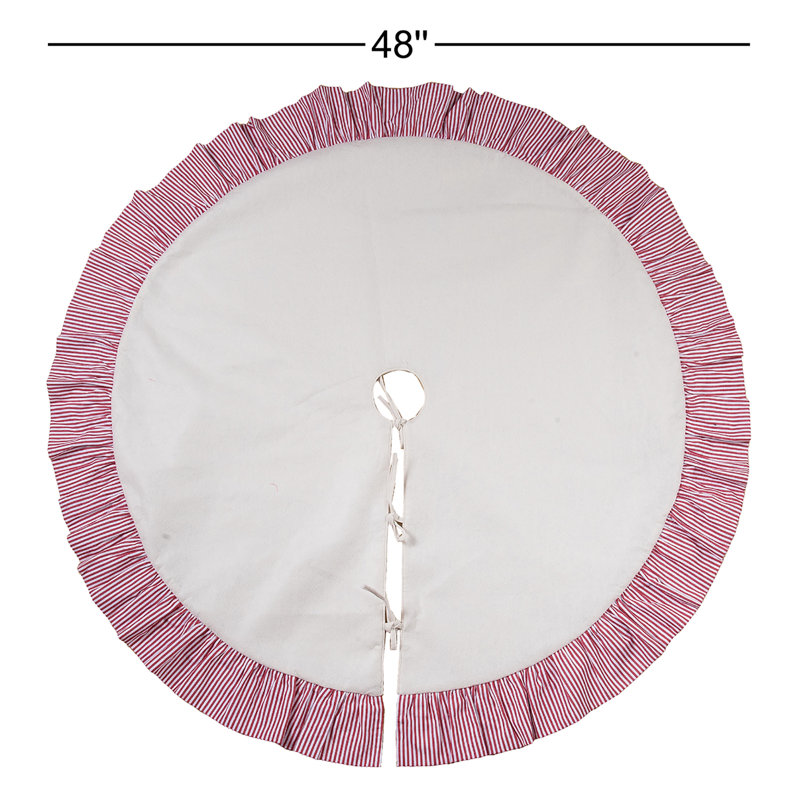 Transpac 48 in. Holiday Ruffle Tree Skirt