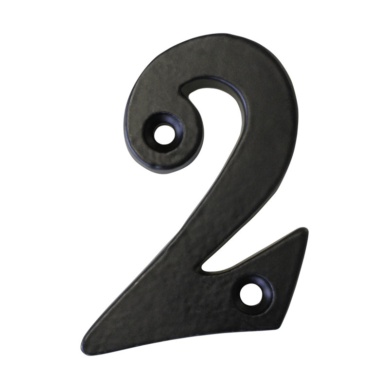 Numéro de maison 2 po, 2, Noir