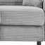 Canapé modulaire gris de style américain de 95,3 po avec deux repose-pieds mobiles, rangement caché, abris et coussins de dossier confortables pour le salon Détente Pinwale en velours côtelé 3 places-1365388085