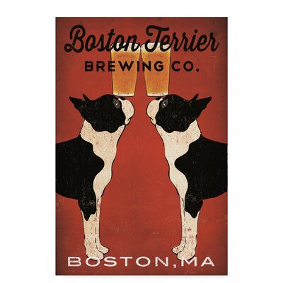 Boston Terrier Brewing Co Boston' Graphic Art Print on Wrapped Canvas -  Winston Porter, 3E454134EF48433585DAA47F380B46D8