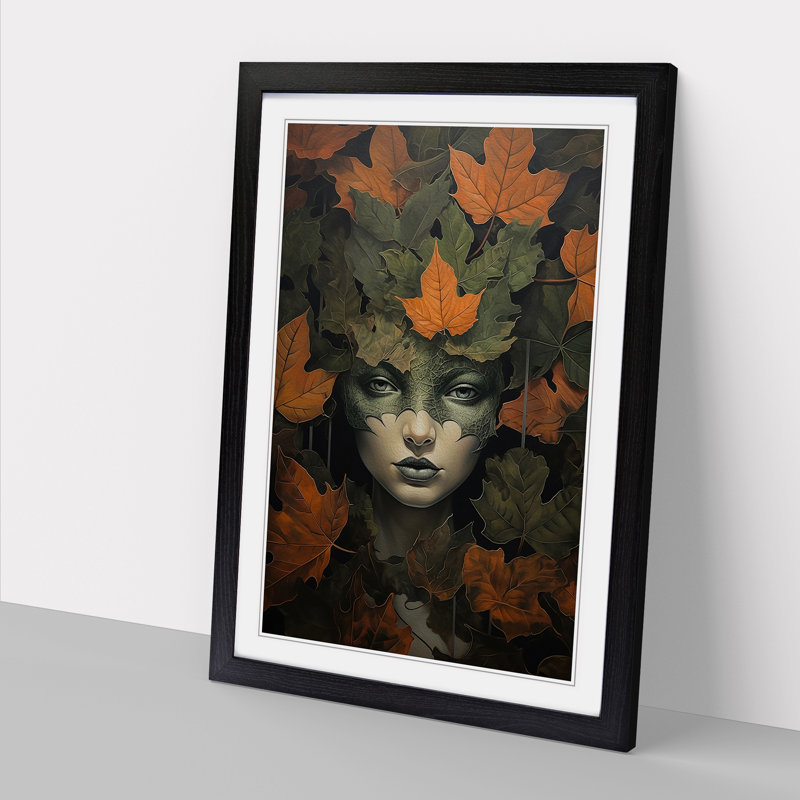 Ivy Leaf Contemporary - Framed Print, Black Framed, 46cm H x 34cm W x 2cm D