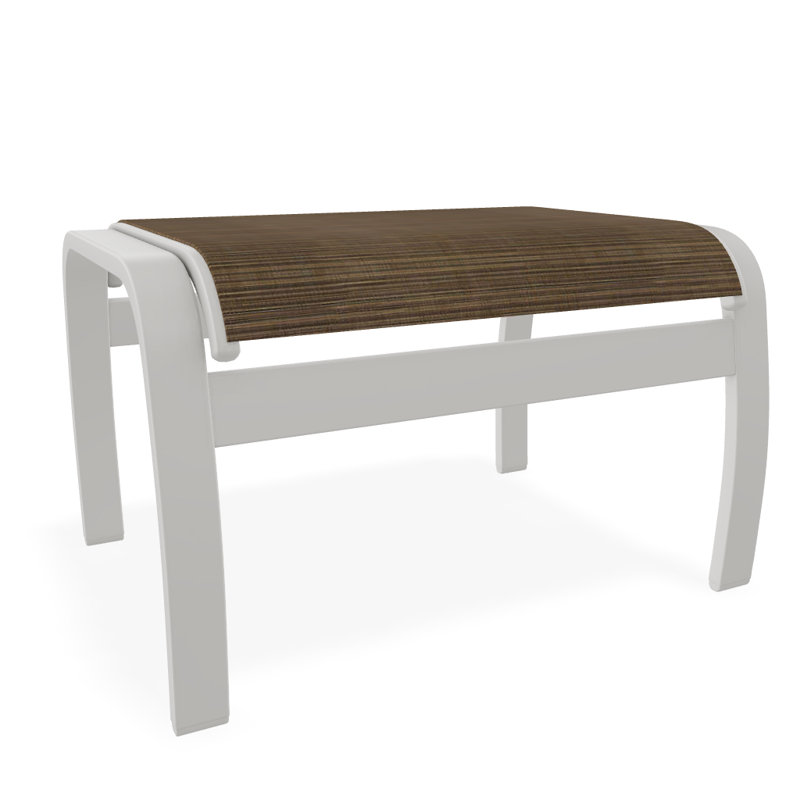 Belle Isle Outdoor Ottoman, Textured Snow, Bark Performance