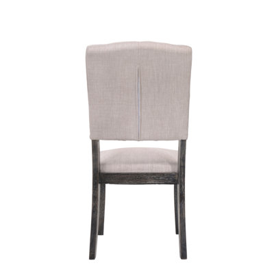 Beige And Gray Linen Side Chair  2  - Comfortable, Legs Chairs & Linen, Stylish, Stable