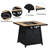 28 - Inch Square 40,000 Propane Gas Fire Pit Table With Unique Design, Brown, + Iron, Tile Desktop For Outdoor Ambiance Auto Ignition Propane, And