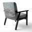 Cubic Abstract Grey Marble Art - Chaise rembourrée de style Mid-Century moderne et fauteuil