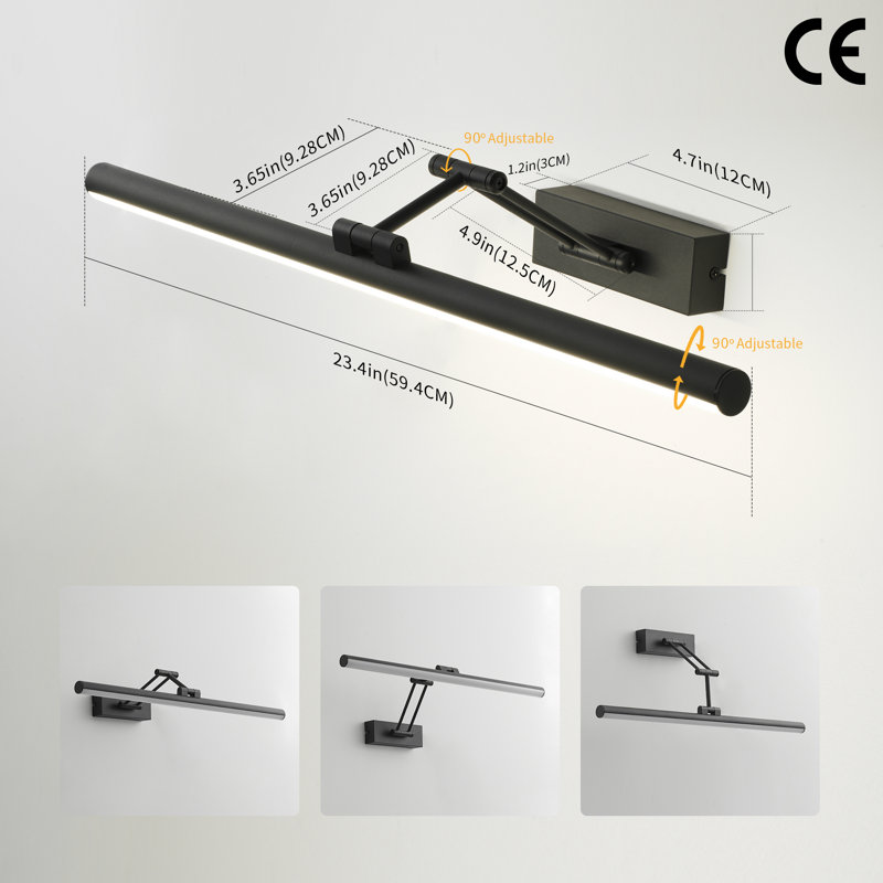 Dimmable LED Bath Bar, Matte Black
