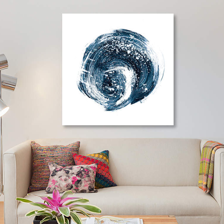 « indigo nebula i », impression sur toile, H 48 po x l 48 po x P 1,5 po, Toile tendue, Pas de tapis