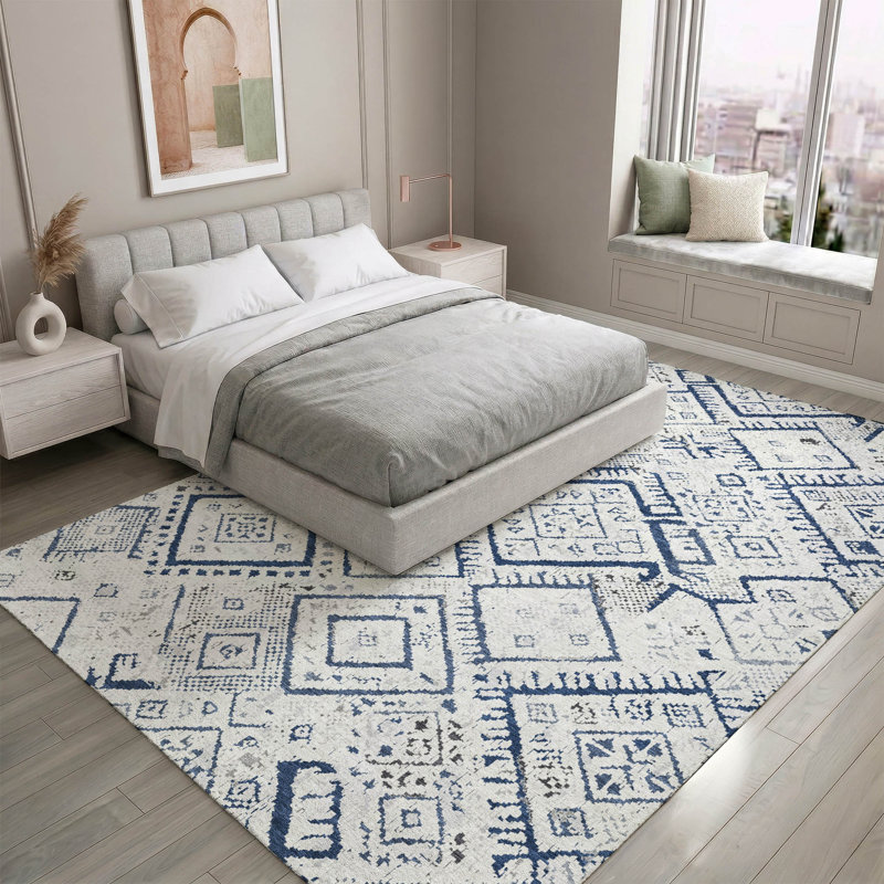 Premium Machine Washable Mayfield AMF2470 Global Rug, Ivory, 9' x 12'