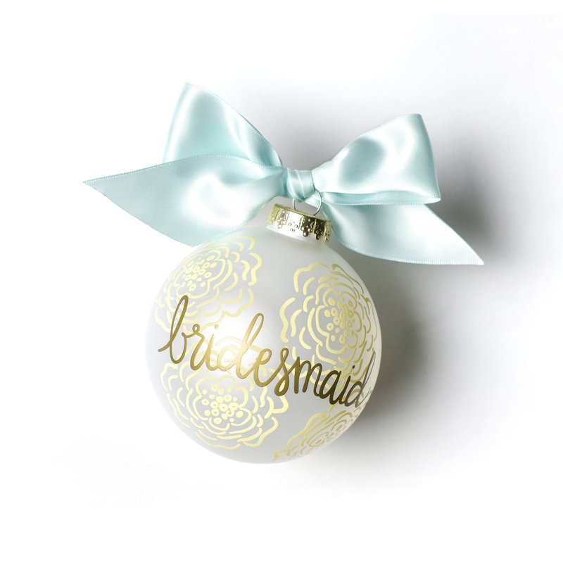 Ornement boule en verre floral bridesmaid