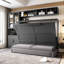 Lit double gris avec tablettes, rangement facile pour les petits appartements, construction de qualité, accès, rangement-960844051-960844044