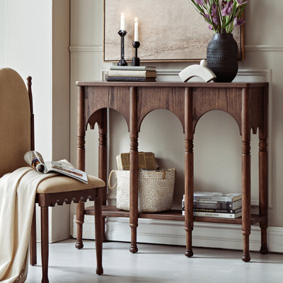 Solid Wood Console Table with Storage