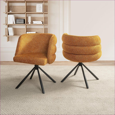 (Set Of 2)Modern 270°Swivel Home Office Desk Chairs With Metal Base For Living Room, Bedroom, Study Room, Dining Room, Office