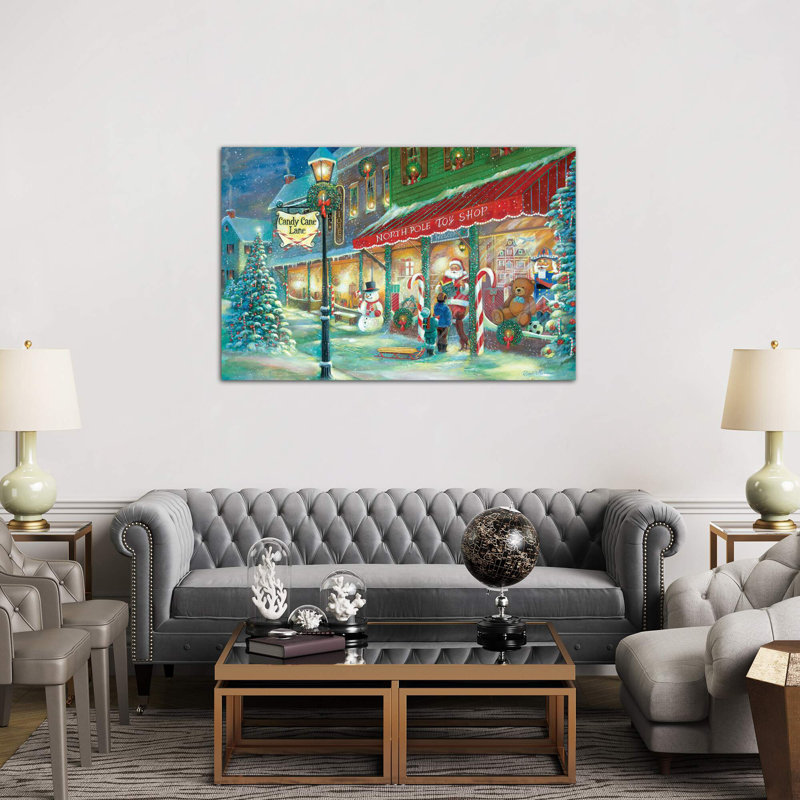 Candy Cane Lane by Ruane Manning - Wrapped Canvas Print, 66.04 cm H x 45.72 cm W x 3.175 cm D