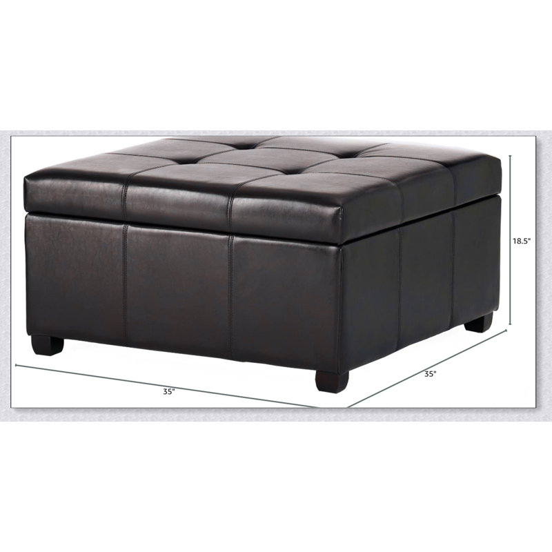 Repose-pieds rectangulaire capitonné en cuir