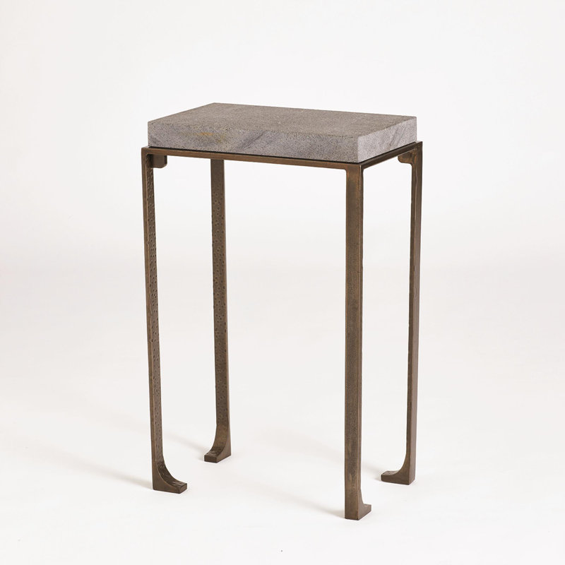 Marble End Table, 24.75" H x 15.5" W x 9.5" D