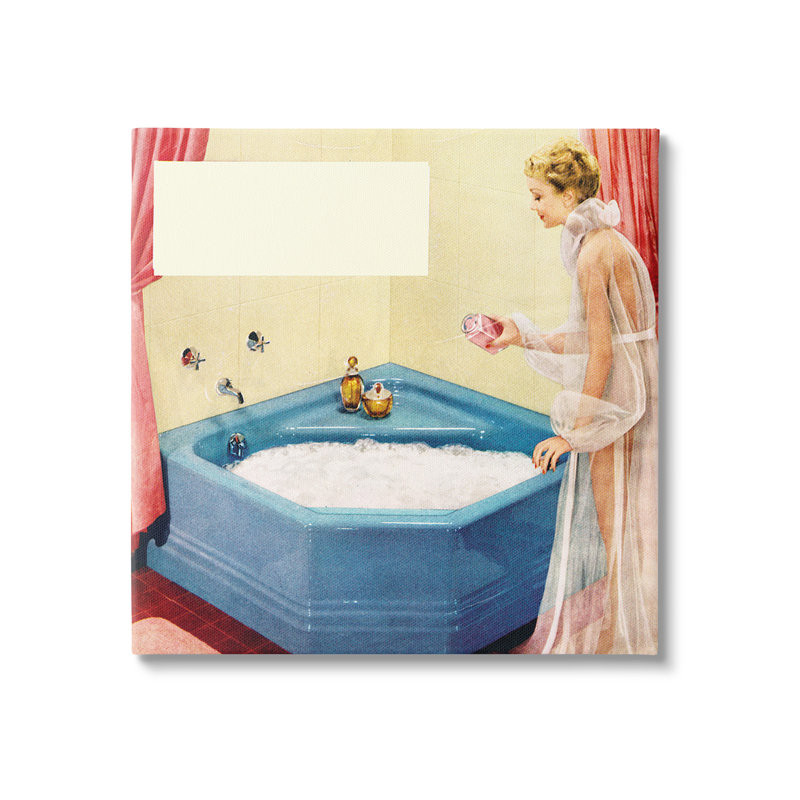 «Vintage Bubble Bath Girl» par Kathy Alper sur toile, H 24 po x l 24 po