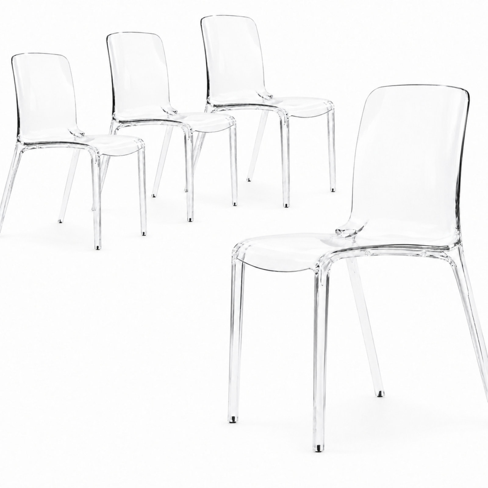 Lade Dining Chair, Clear, Set of 4