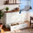 White Farmhouse Murphy Bed with Drawer & Charging Station – Foldable Cabinet Bed for Guest Room, Home Office-202741408