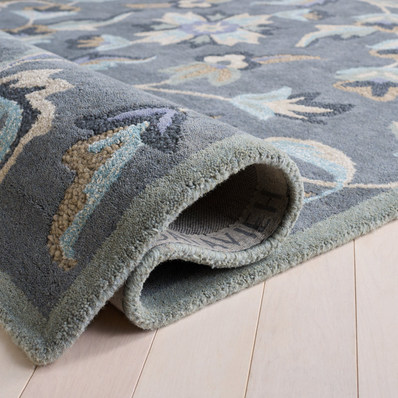 Tapis floral en laine touffeté à la main Arber Jardin, Rectangle de 5 pi x 8 pi