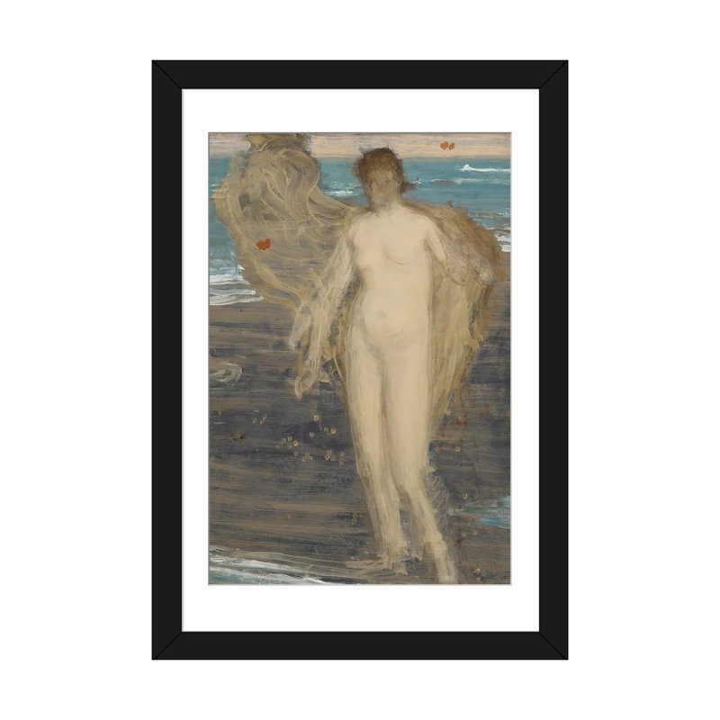 Vénus - reproduction d'art murale - papier d'art encadré, 24 po x 16 po, Papier encadré, Noir