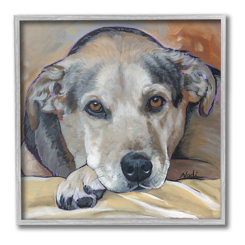 «Cozy Dog Portrait Photo Frame» par Nadi Spencer sur, H 12 po x l 12 po, Estampe numérique Farmhouse