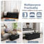 Repose-pieds rectangulaire avec rangement en similicuir 45 po-821768223