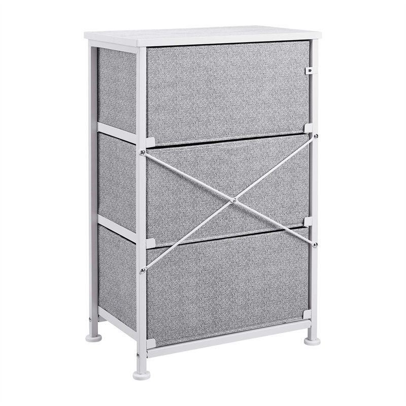 Taliaferro Iron 41 cm W Chest of 3 Drawers, White