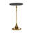 Hornblow Aluminum Metal Sea Horse Side End Gold Accent Table with Black Marble Table Top-1061416530