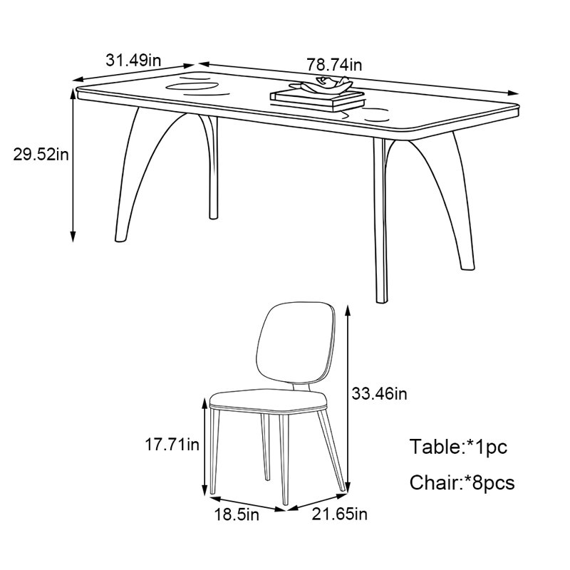 Ensemble de table de salle à manger Minimal