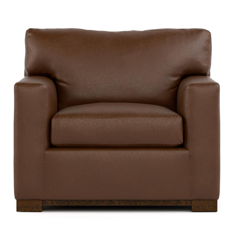 Chaise Sidney, Cuir véritable brun clair Antonio