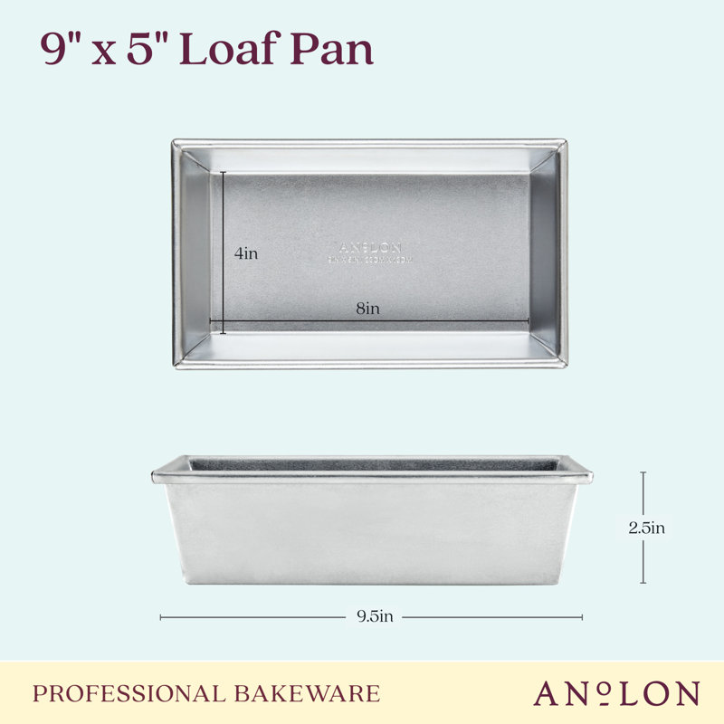 Silver Aluminized Steel Rectangle Loaf Pan, 9.5 x 5.5 Inch