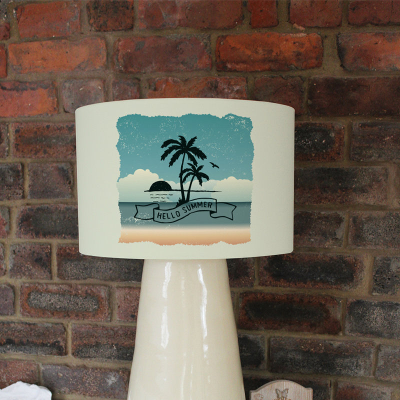 Cotton Drum Lamp Shade ( Uno ), 22cm H x 25cm W x 25cm D