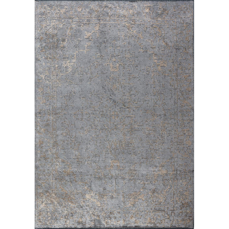 Rapture Abstract Area Rug in Gray, Rectangle 6'7" x 8'3"